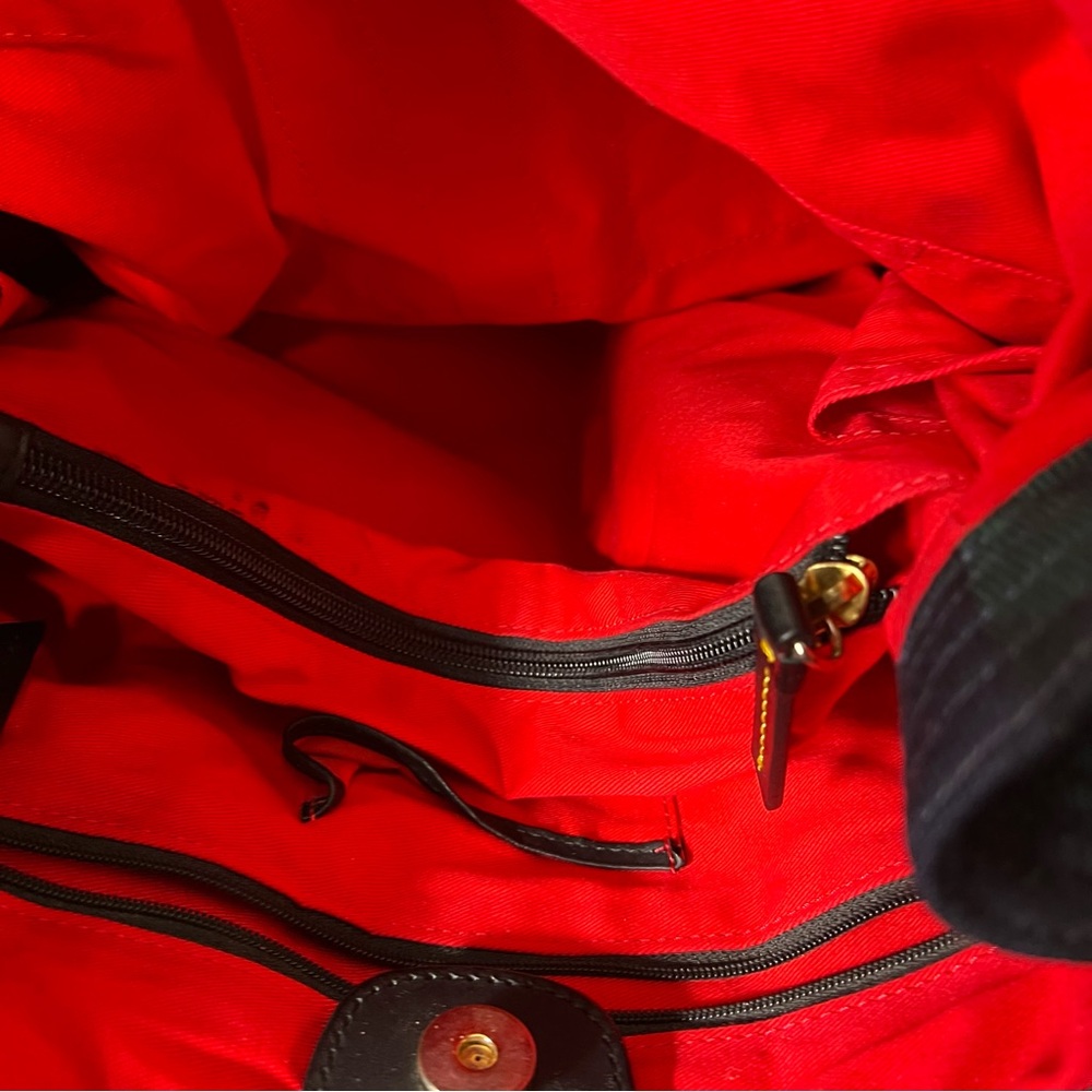 Dooney & Bourke Tartan Victoria tote bag with a green and black plaid, leather - Picture 7 of 16